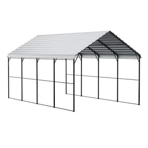 Heavy Duty Metal Carport, 10 ft. x 15 ft. Outdoor Carport with Galvanized Steel Frame and Roof, Car Tent Garage Shade