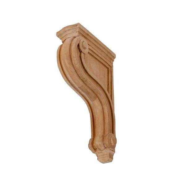 American Pro Decor 8 in. x 2 in. x 4-3/4 in. Unfinished Small North American Solid Cherry Classic Traditional Plain Wood Corbel