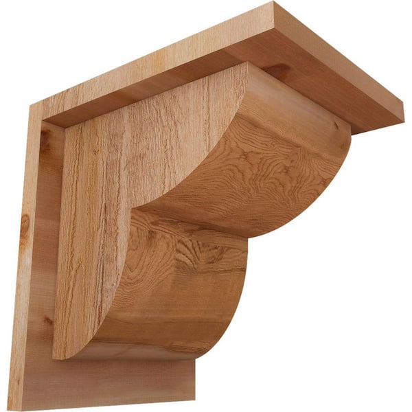 Ekena Millwork 8 in. x 10 in. x 10 in. Western Red Cedar Crestline Rough Sawn Corbel with Backplate