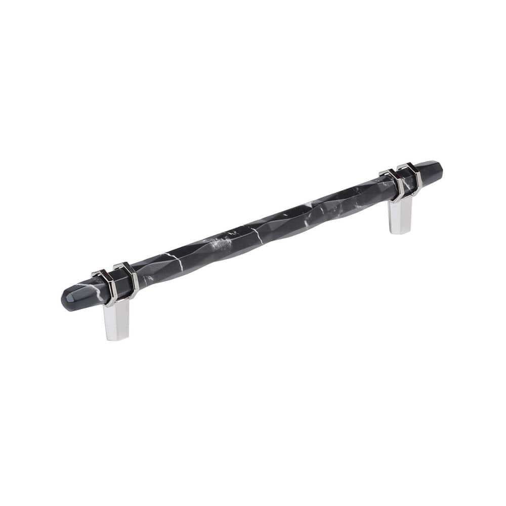 Carrione 8 in. (203mm) Center-to-Center Marble Black/Polished Chrome Bar Cabinet Pull price history on PriceWatchPro