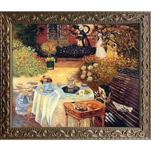 The Luncheon Claude Monet Elegant Gold Framed Abstract Oil Painting Art Print 25.5 in. x 29.5 in.
