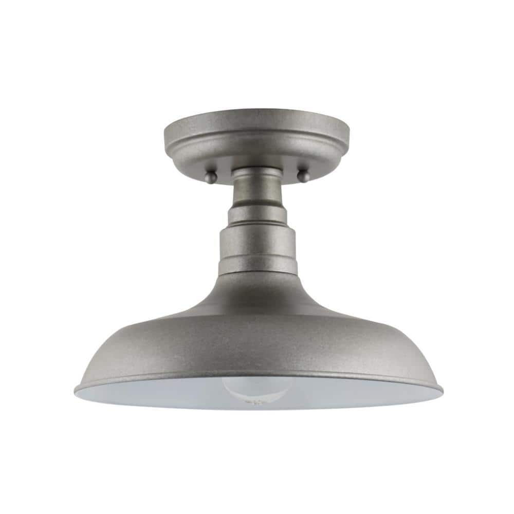 Galvanized Steel Farmhouse Semi-Flush Ceiling Light