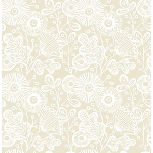 Ana Cream Floral Paper Strippable Wallpaper (Covers 56.4 sq. ft.)