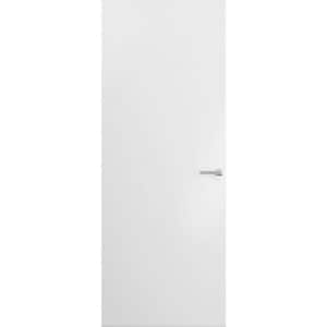 0010 80 in. x 30 in. Unassembled Left Hand/Outswing Primed Solid Core Wood Flush Mount Hidden Freameless Door with Hinge