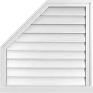30 in. x 30 in. Octagonal Surface Mount PVC Gable Vent: Decorative with Brickmould Sill Frame