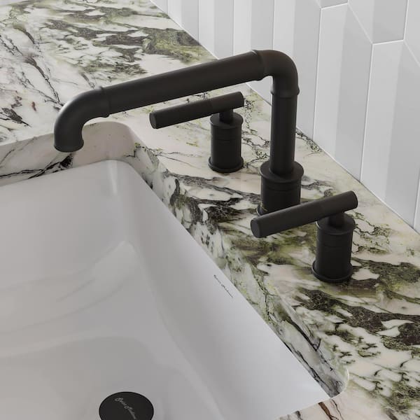 Swiss Madison Avallon 8 in. Widespread 2-Handle Bathroom Faucet in Matte Black