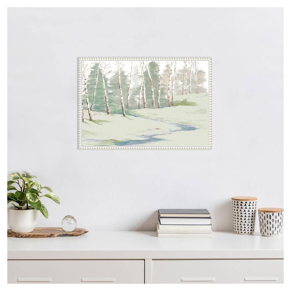 Winter Wood Landscape Canvas Print with Beaded Frame