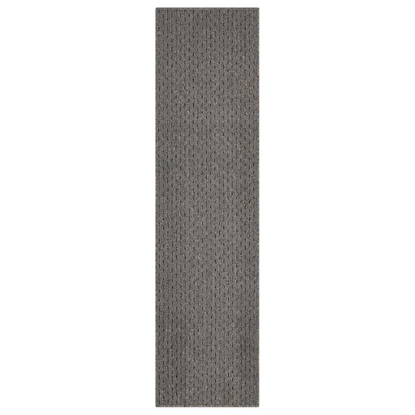 Pin Dot Dark Gray/Black 2 ft. x 12 ft. Indoor Runner Rug