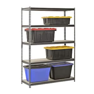 5-Tier Boltless Steel Garage Storage Shelving Unit in Silver Vein ( 48 in. W x 72 in. H x 18 in. D)