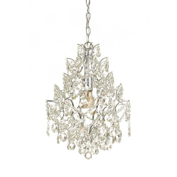 AF Lighting Cosmo 1-Light Chrome Mini Chandelier with Glass Accents