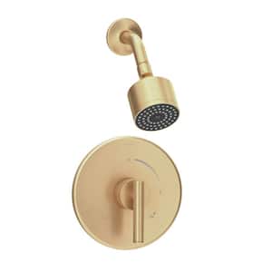Dia Single Handle 1-Spray Shower Trim with Solid Brass Escutcheon in Brushed Bronze - 1.5 GPM (Valve not Included)
