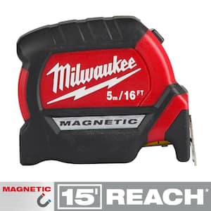 5 m/16 ft. x 1-1/16 in. Compact Magnetic Tape Measure with 15 ft. Reach