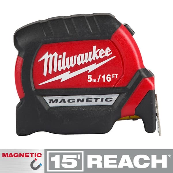 Milwaukee 5 m/16 ft. x 1-1/16 in. Compact Magnetic Tape Measure with 15 ft. Reach