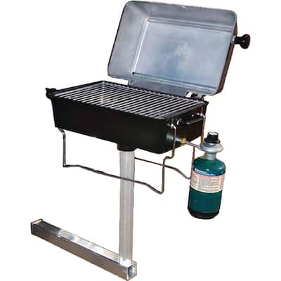 1-Burner Portable Propane Gas Grill With Trailer Hitch Mount in Black