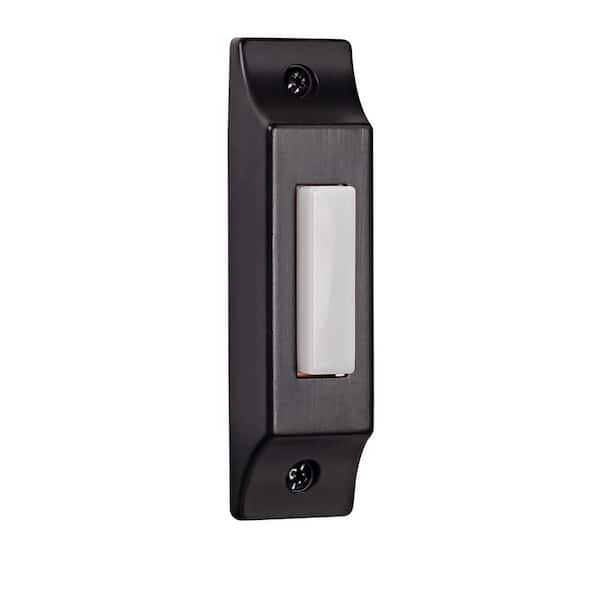 Wired Surface Mount Matte Black Finish Doorbell Push Button with Illuminated LED Chime Button