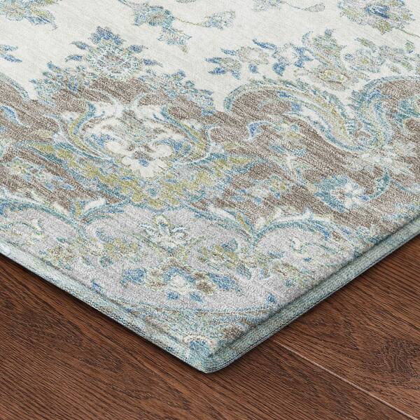 Mayfield Premium Machine Washable Abstract AMF2543 Ivory 5 ft. x 7 ft. 6 in. Area Rug