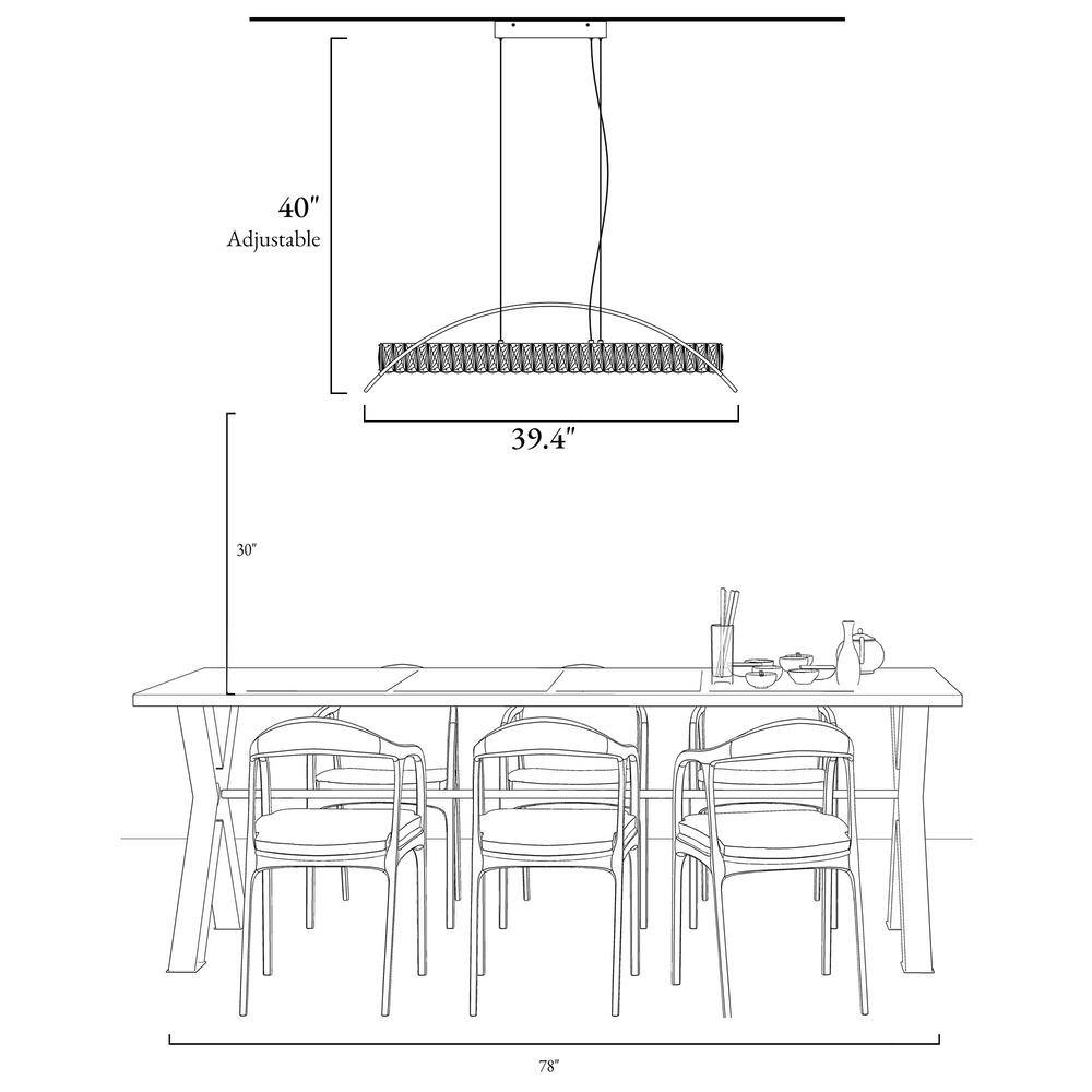 Modern Gold LED Crystal Linear Island Chandelier