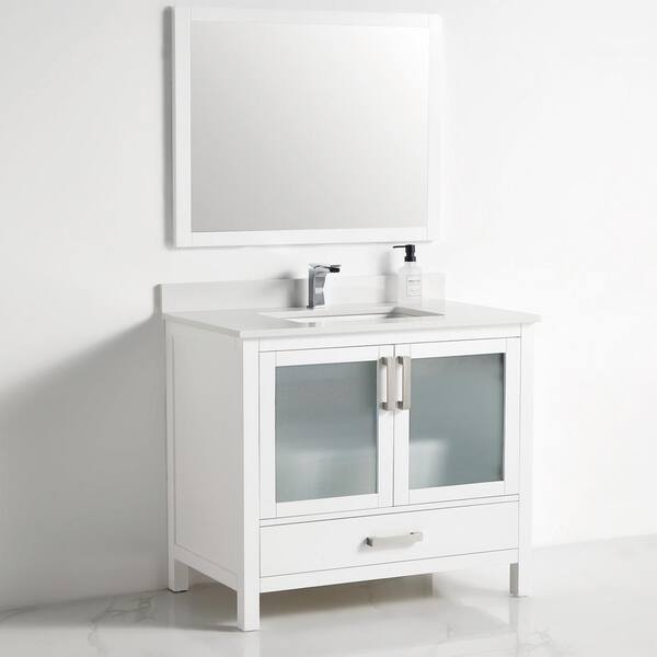 Framed Mirror White Bnk Bcb1336wh, Bathroom Vanity Set With Mirror Home Depot