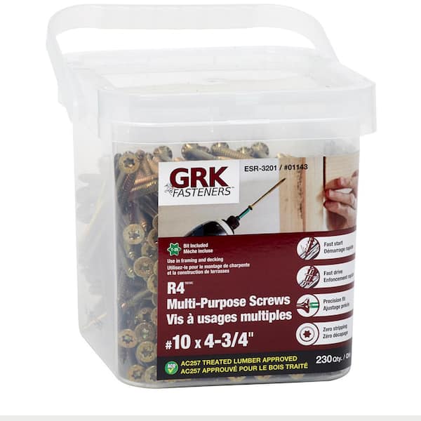 #10 x 4-3/4 in. Star Drive Round Head R4 Multipurpose Framing and Decking Screws (230-Pack)
