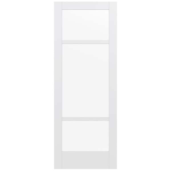 36 in. x 96 in. MODA Primed PMC1031 Solid Core Wood Interior Door Slab w/Clear Glass
