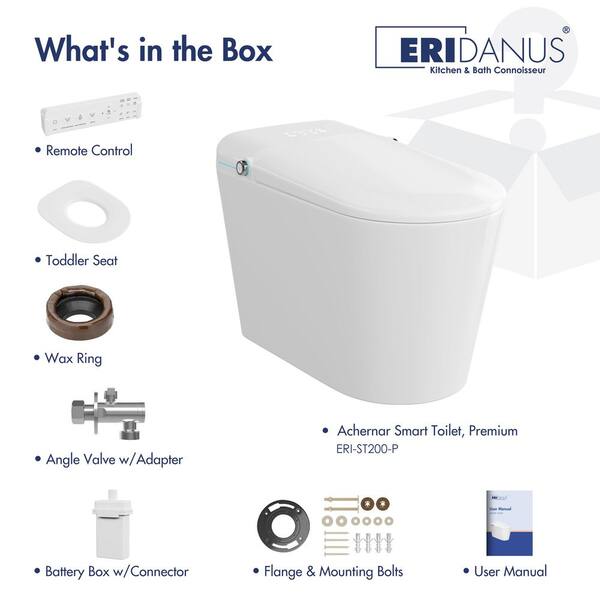 Eridanus 1-Piece Elongated Smart Bidet Toilet with Remote Control