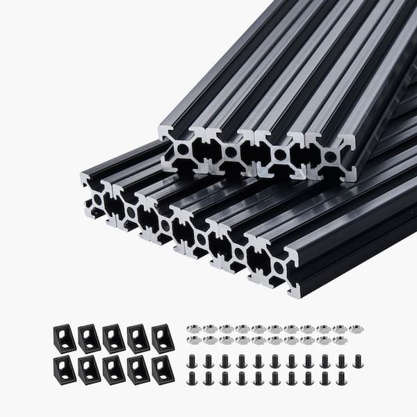 10 Pieces 47.2in. T Slot 2020 Aluminum Extrusion Profile, European Standard Anodized Linear Rail, High-Strength Extruded