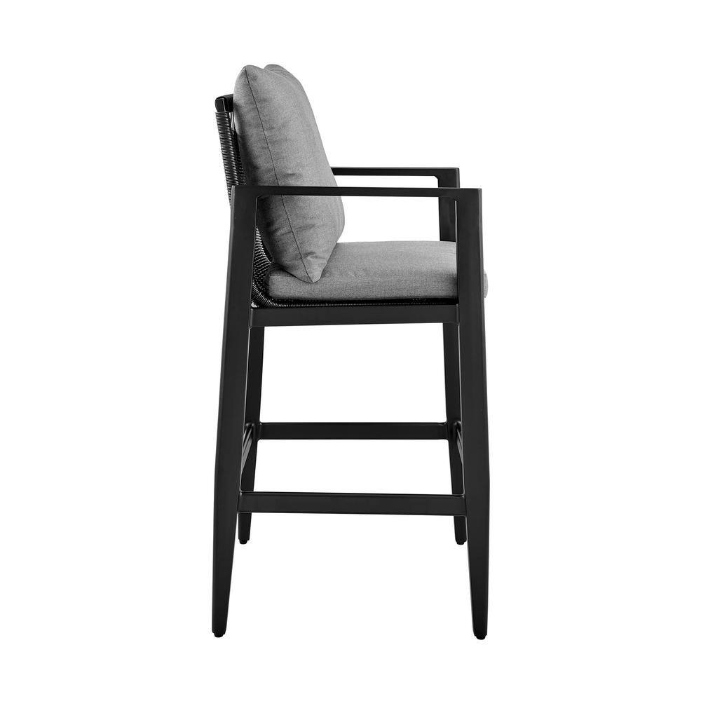Grand Black Aluminum and Wicker 5-Piece Outdoor Bar Set