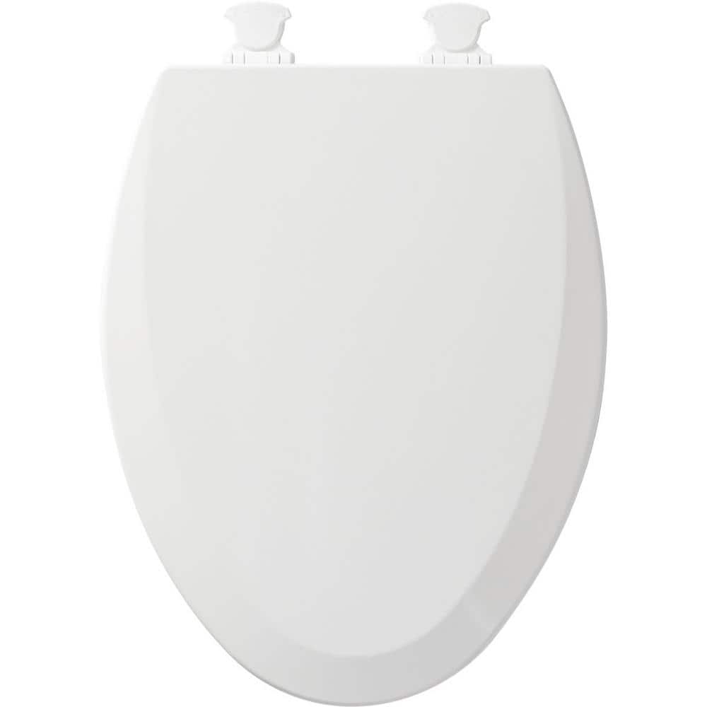 Cotton White Elongated Molded Wood Toilet Seat