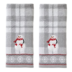Whistler Snowman 2 Piece Hand Towel, gray, cotton