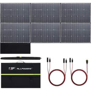 600-Watt Monocrystalline Portable Solar Panel with 44-Volt Output Foldable Solar Charger and IP67 RV Solar Panel Kit