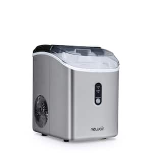 11 in. 26 lb. Nugget Countertop Portable Ice Maker in Stainless Steel with Soft Chewable Pebble Pellet Ice & Self Clean