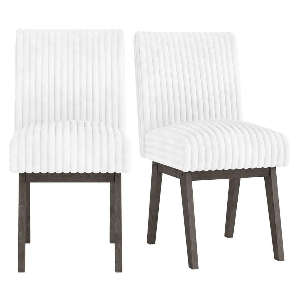 Dining Chairs Set of 2 Fabric Upholstered Kitchen Chairs with Padded Seatand Rubber Wood Legs-Grey price history on PriceWatchPro