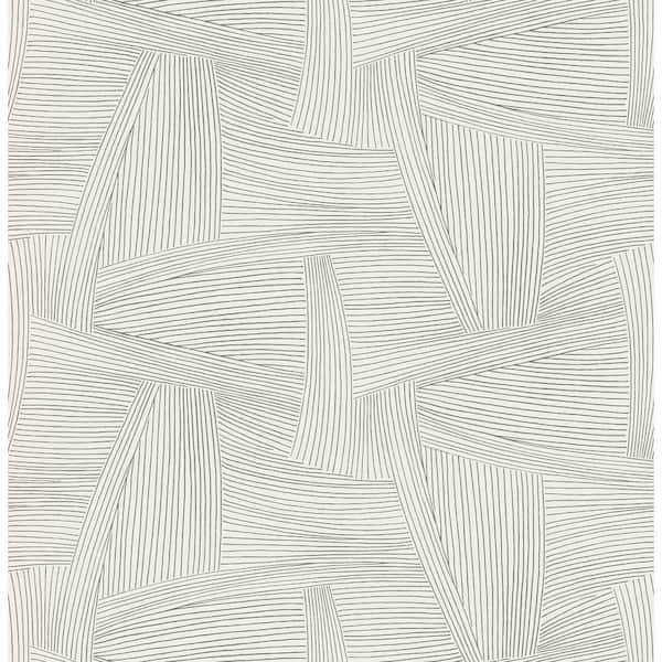 A-Street Prints Reid Grey Woven Geometric Non-Pasted Wallpaper Sample