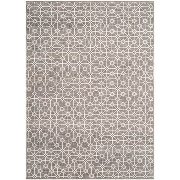 Kensington 6 ft. x 9 ft. Light Brown Contemporary Geometric Lattice Area Rug
