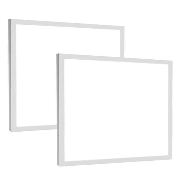 RUN BISON 2-Pack 2 ft. x 2 ft. 4400 Lumens White Integrated LED Panel Light With Emergency Battery Backup Back-Lit Panel 5000K