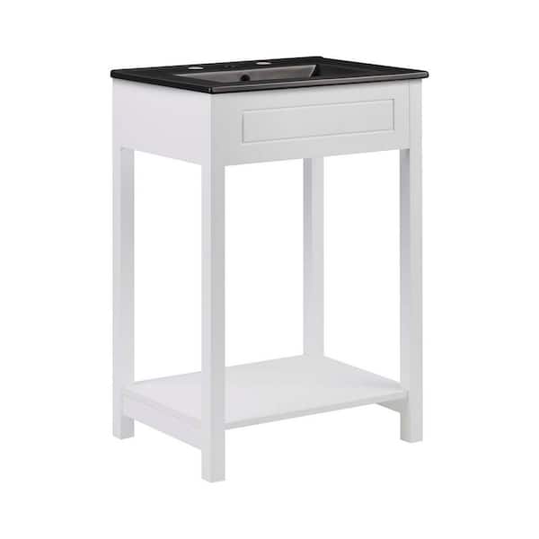 MODWAY Altura 24 in. Bathroom Vanity Cabinet without Top in White Black