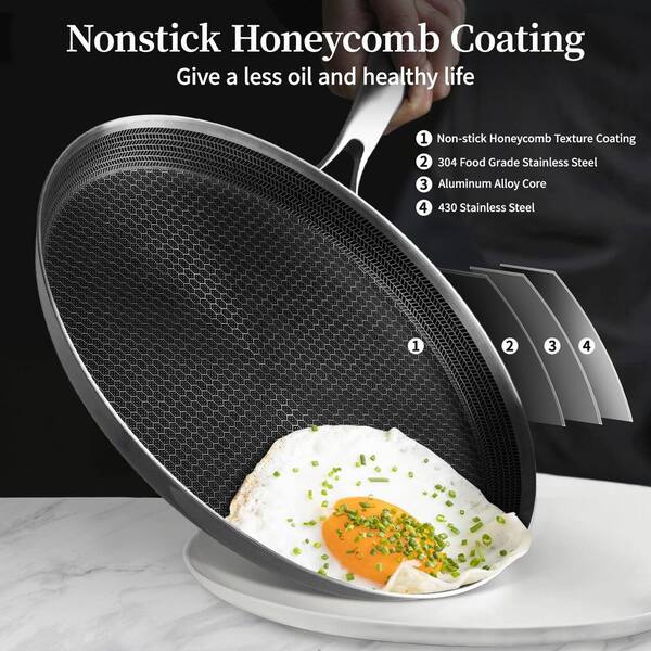 12 Black Stainless Steel Stainless Steel Handle Induction Skillet with Spreader" or "with Spatula