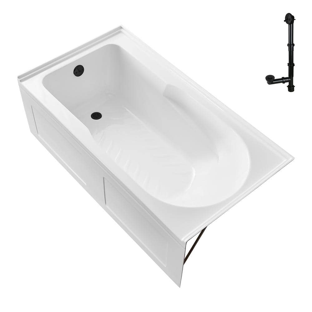 GA-310-22-BL 60 in. x 32 in. Acrylic Soaking Alcove Bathtub in Glossy White with Left-Hand Drain in Matte Black price history on PriceWatchPro