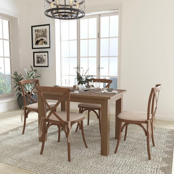 Carnegy Avenue 5-Piece Antique Rustic Farm Table Set