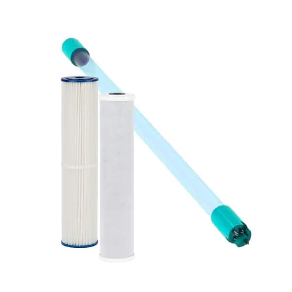 Whole House Water Filtration Sediment Filter, Carbon Filter and UV Replacement Lamp