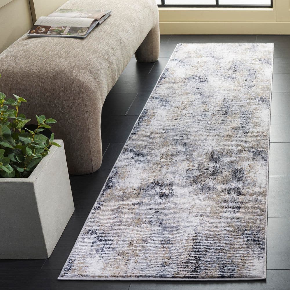 Slate 2 ft. x 8 ft. Gray/Brown Ivory Distressed Abstract Runner Rug price history on PriceWatchPro