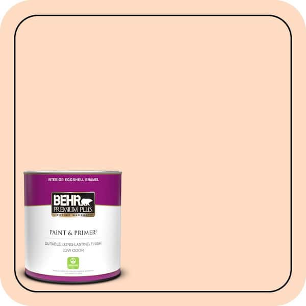 BEHR PREMIUM PLUS 1 qt. #250A-3 Whispering Peach Eggshell Enamel Low Odor Interior Paint & Primer