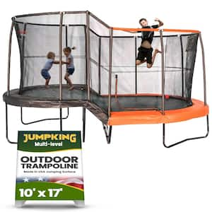 10 ft. x 17 ft. Oval Multi Level Heavy Duty Trampoline with Toss Game and Hoop Accessory