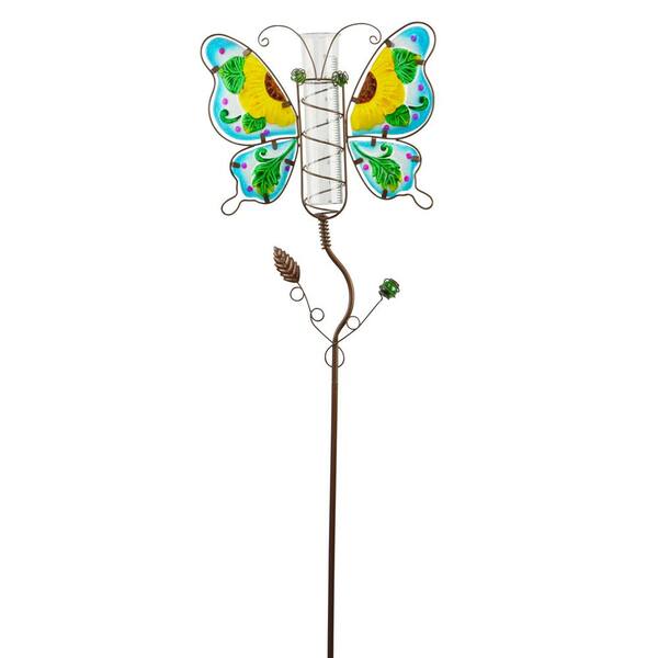 Unbranded Rain Gauge Blue Butterfly