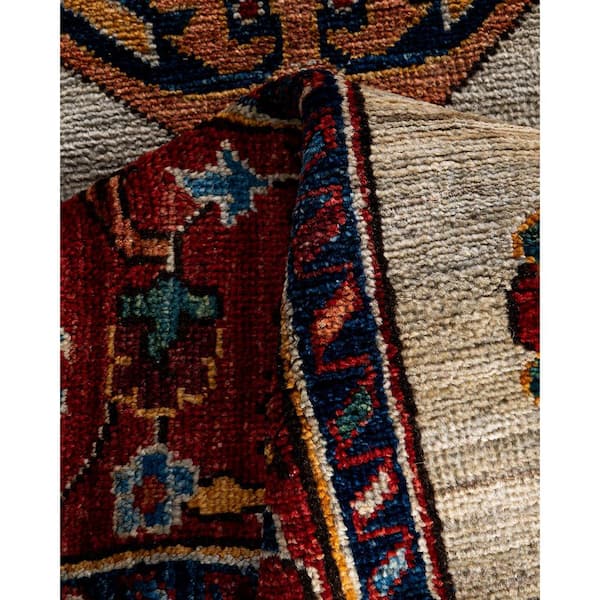 Serapi Light Gray 3 ft. x 11 ft. Tribal Wool Indoor Runner Rug