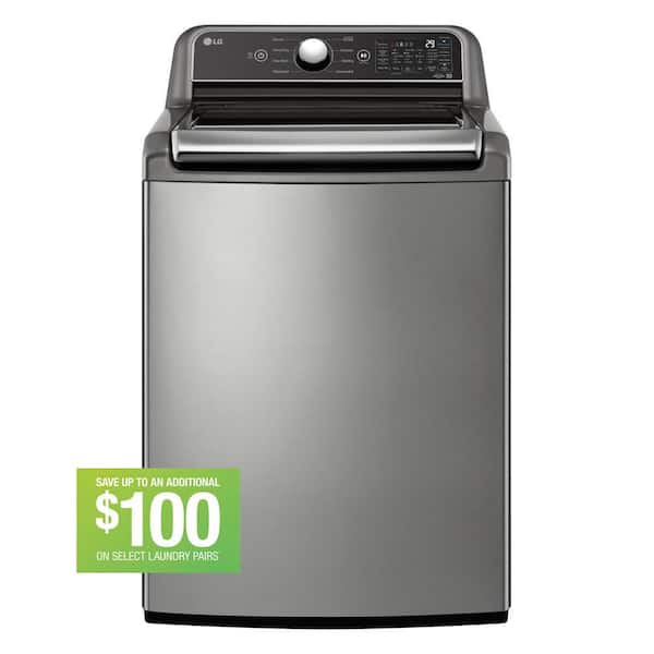 LG 5.5 Cu. Ft. SMART Top Load Washer in Graphite Steel with Impeller, NeveRust Drum and TurboWash3D Technology