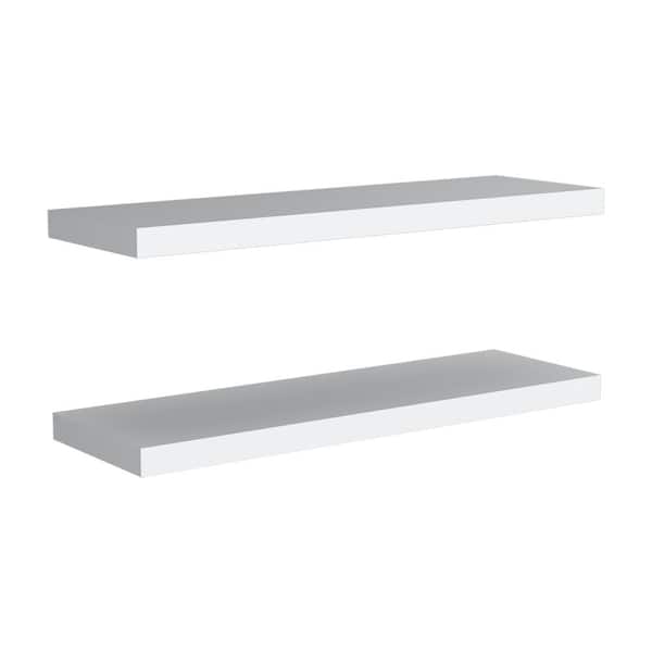 Unbranded 31.5 in. W x 10 in. D White Floating Shelves for Wall Decor Particle Board Decorative Wall Shelf (2-Pack)