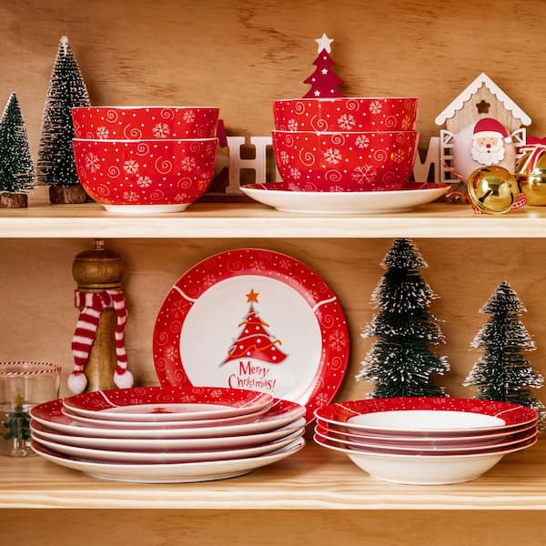 Christmas redware breakfast set good