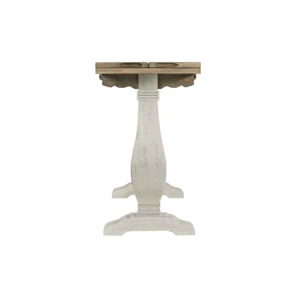 Napa 60" White and Natural Wood Flip Top Sofa Table
