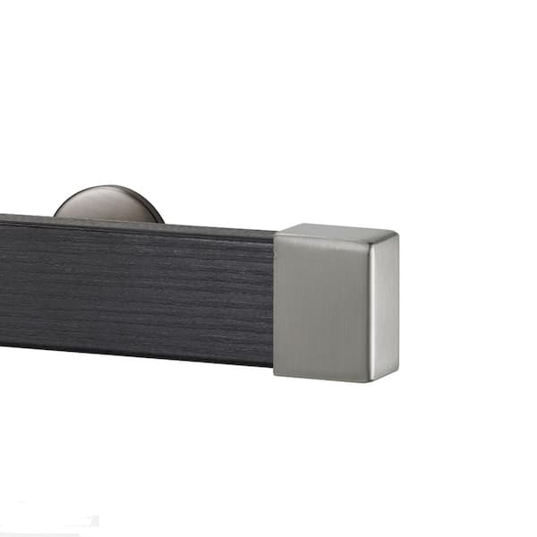 Art Decor Kontur Wood 96 in. Single Traverse Rod Set in Ebony with Endcap in Stainless